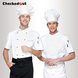 厨师服短袖夏装酒店西餐厅厨房衣服厨师长服装制服厨师工作服厨衣