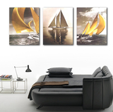 客厅沙发墙书房三联欧式无框板画地中海风格装饰壁画 帆船 单幅价