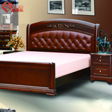 璐维丝家具床美式双人床1.5米橡胶木实木床1.8米欧式卧室床包物流