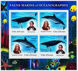 科特迪瓦2012海洋生物~海豚小型张新票