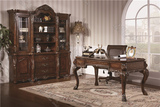 欧式家具 美式实木雕刻家具 四门书柜 置物柜 储物柜 办公桌 古典