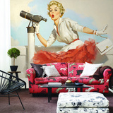 个人肖像怀旧个性艺术壁纸客厅沙发背景墙纸人物大型壁画莲梦露