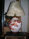 高档次居家用品：80年代出口日本描金花卉瓷瓶老台灯