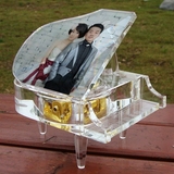 水晶钢琴创意生日结婚浪漫七夕情人节送女朋友 新奇创意MP3音乐盒