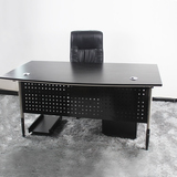 办公家具 钢木总裁桌老板桌简约现代1.6/1.8米 台式办公桌带柜