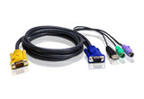 ATEN宏正正品2L-5302UP PS2+USB 接口切换器连接线1.8米
