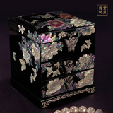 漆器首饰盒公主欧式韩国实木质珠宝饰品盒高档结婚礼物宫廷复古