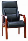 实木油漆办公椅会议椅固定四脚带扶手会客椅班前椅接待椅曲木椅子