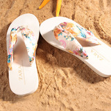 女式波西米亚时尚人字拖夏季夹拖坡跟厚底夹脚沙滩鞋凉拖鞋拖度假