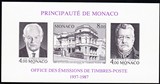 摩纳哥 1987年 邮票发行局邮局亲 王无齿小全张 斯拉尼亚雕刻 1全