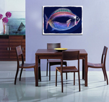 抽象七彩鱼 现代家居客厅装饰画玄关墙壁挂画餐厅无框画厨房单幅