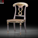 蒂高美居 欧式奢华家具实木餐椅手绘工艺品靠背椅子复古宫廷凳子