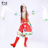 新款藏族舞蹈演出服 水袖演出服装藏服少数民族表演服 女 成人