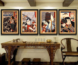 日本寿司浮世绘装饰画墙壁挂画日式料理店客餐厅书房饭店武士图