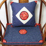 红木椅垫加厚海绵坐垫椅垫泰国棉麻沙发坐垫抱枕腰垫靠垫套装定做