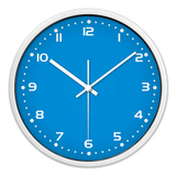 简洁创意蓝色海洋静音挂钟宁静客厅钟表12寸圆形艺术装饰时钟