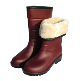 冬季时尚情侣雨鞋中筒加绒保暖防滑防水雨靴加厚棉水鞋男女款套鞋