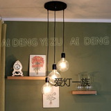 韩国小吊灯3头圆盘吊灯服装店餐厅咖啡厅吧台装饰简约卧室灯具