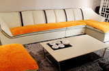 60*125cm橙色 雪尼尔沙发垫布艺坐垫 123组合沙发贵妃椅 飘窗垫