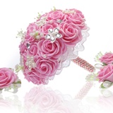 2015新款韩式创意珍珠手钻新娘手捧花定制结婚婚礼用品批发