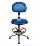 防静电椅子 PU防静电皮革靠背椅子 蓝色 防静电工作椅 高台靠背椅