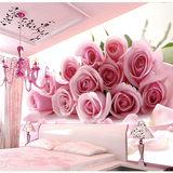 3D电视背景墙壁纸特价墙纸卧室温馨浪漫粉色玫瑰花床头沙发无缝布
