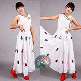 傣族孔雀舞蹈服装云南少数民族演出舞台服女装白色大裙摆特价促销