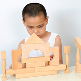 大块榉木111粒超大型原木建筑积木 木制儿童玩具 幼儿园搭建玩具