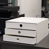 创意白色办公桌面a4文件资料架收纳盒抽屉式分层收纳箱杂物储物箱
