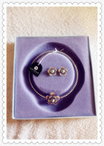 埃及进口 ASFOUR 阿斯芙水晶 紫色 花心 珍珠 项链 耳环 高端套盒