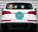 LatM个性定制可爱时尚创意透视汽车玻璃透视贴纸卡通大嘴猴车身贴