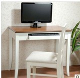 韩式地中海小写字台书桌家用电脑桌白色实木田园欧式学习桌宜家