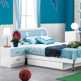 五一特价儿童床套房家具卧室组合套装青少年男孩床四件套蓝色特价