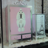 现代韩式新古典粉红色公主女孩房样板间卧室衣柜衣厨置物储物鞋柜