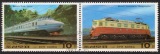 Q086-2 外国盖销邮票朝鲜1987年高速列车，火车头（2连票）