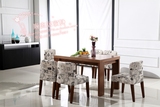 简约现代客厅时尚家具胡桃色餐桌水曲柳实木餐椅特价黑橡木皮白色