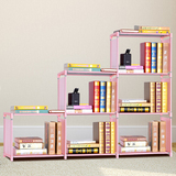 简易储物架自由组合 时尚创意超大容量三排书架 组装式书柜包邮