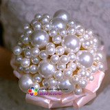 6--20mm圆形ABS有孔珍珠配件diy珍珠新娘手捧花必备材料米白色