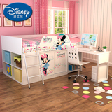 迪士尼儿童家具1.2米单人床中高床书桌衣柜组合床 多功能床儿童床