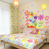 五彩花语墙贴儿童房幼儿园装饰 宝宝卧室床头墙壁贴纸贴画可移除