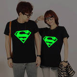superman夜光衣服bmx街舞超人嘻哈潮男女情侣装夏装短袖T恤包邮