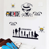 海贼王墙贴纸 动漫卡通儿童房背景贴画卧室床头装饰 路飞墙壁贴纸