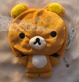 可爱卡通熊猴毛绒加厚USB鼠标垫保暖垫暖手宝发热鼠标垫