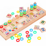 儿童益智数学学习板计算架蒙氏教具木制彩虹智力早教玩具3-6-7岁