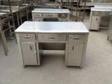 不锈钢台式电脑桌台写字桌子家用书桌书架组合书柜办公书桌办公台