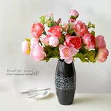 陶瓷黑色插花花瓶摆件现代简约创意仿真花艺客厅家居假花装饰品