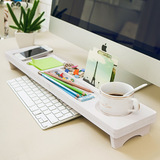 创意多功能电脑键盘置物架键盘收纳架白色多格办公桌面桌上收纳盒