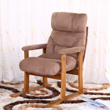 创意懒人单人躺椅沙发椅 实木休闲沙发可折叠功能电脑椅午休布艺