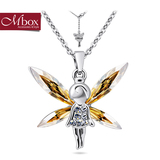 Mbox项链 女韩国版原创采用施华洛世奇元素水晶锁骨项链 守护天使