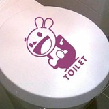 可爱小兔马桶贴特惠卧室卫生间浴室卡通温馨可移除墙壁贴纸贴花画